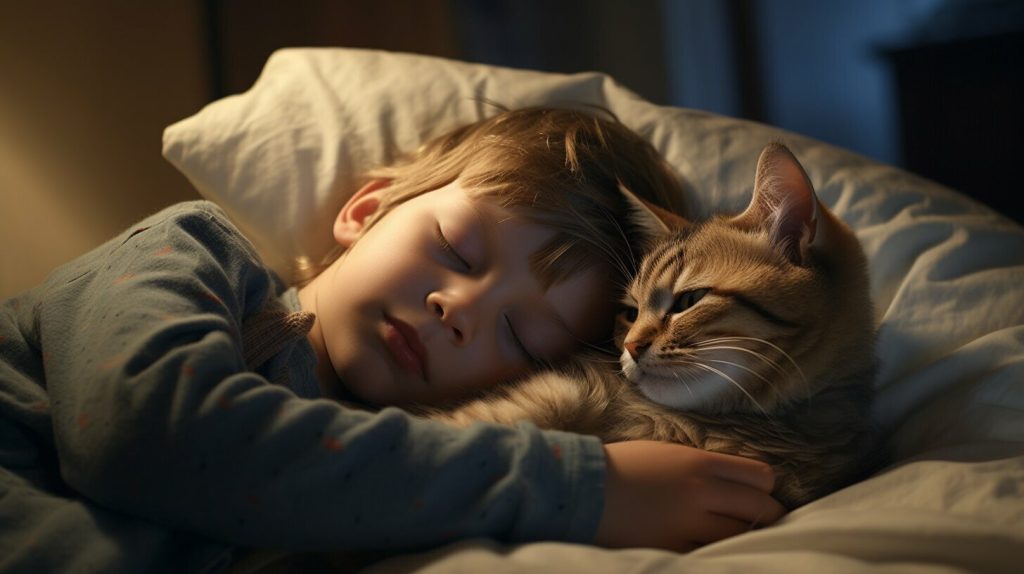 supportive measures for cat and child sleep arrangements